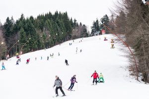 people in ski resort