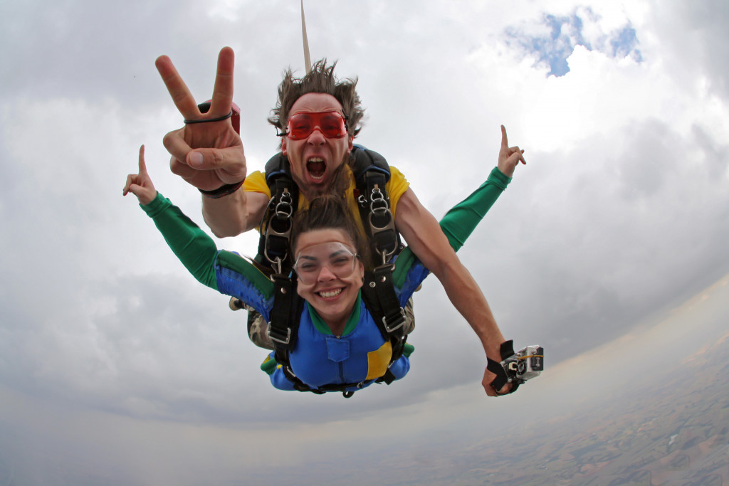 Skydiving tandem happiness